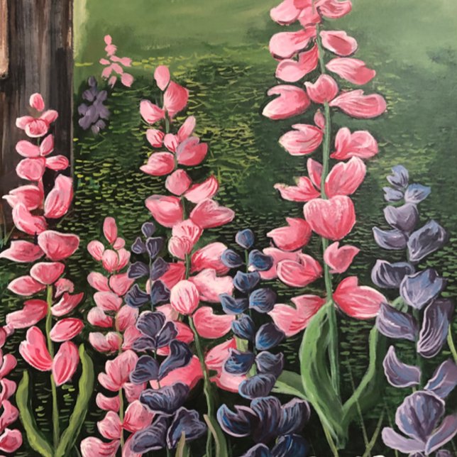 Wildflowers Pinks and Violets Original Artwork Mug (Wild Flowers on the side of the Road. Make for a wonderous Painting,)