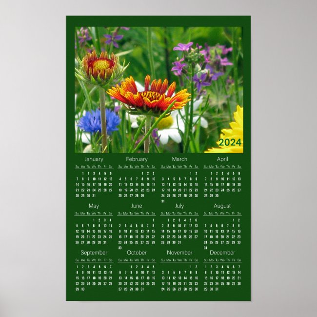 Wildflowers Poster 2024 Wall Calendar