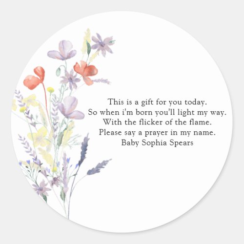 Wildflowers _ Prayer candle label