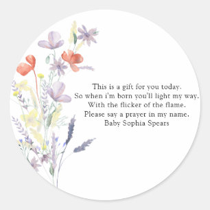 Wildflowers - Prayer candle label