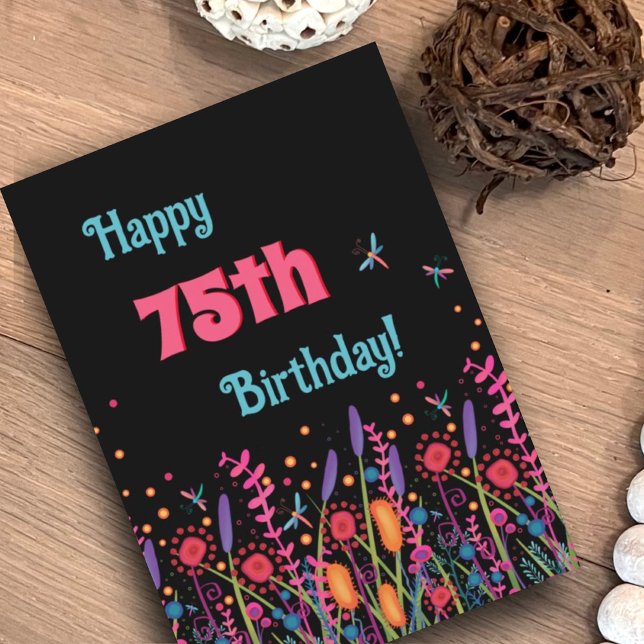 Wildflowers Pretty Customizable Age Birthday Card (Creator Uploaded)