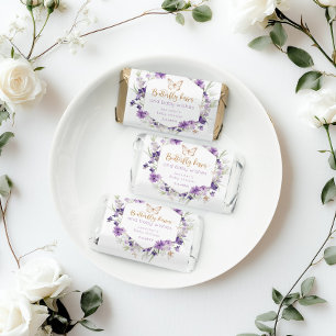 Wildflowers purple Butterfly kisses baby shower Hershey's Miniatures