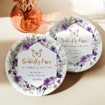 Wildflowers purple Butterfly kisses baby shower Paper Plates<br><div class="desc">Wildflowers purple Butterfly kisses baby shower Paper Plates 
Matching items available.</div>