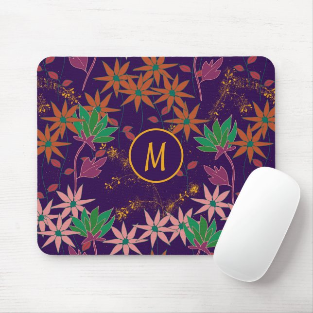 Wildflowers Purple Mouse Pad (With Mouse)