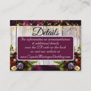 Wildflowers, Purple Ribbon & Lights, QR Code Enclosure Card
