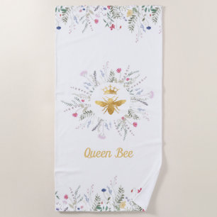 wildflowers queen bee beach towel