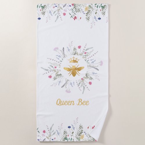 wildflowers  queen bee beach towel