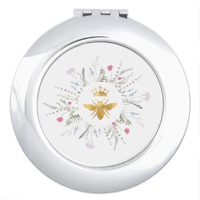 wildflowers Queen bee design Compact Mirror (Front)