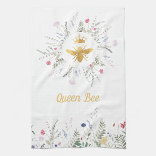 wildflowers queen bee kitchen towel