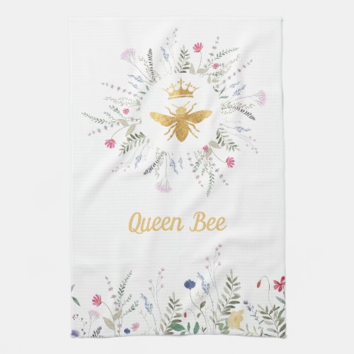 wildflowers  queen bee kitchen towel