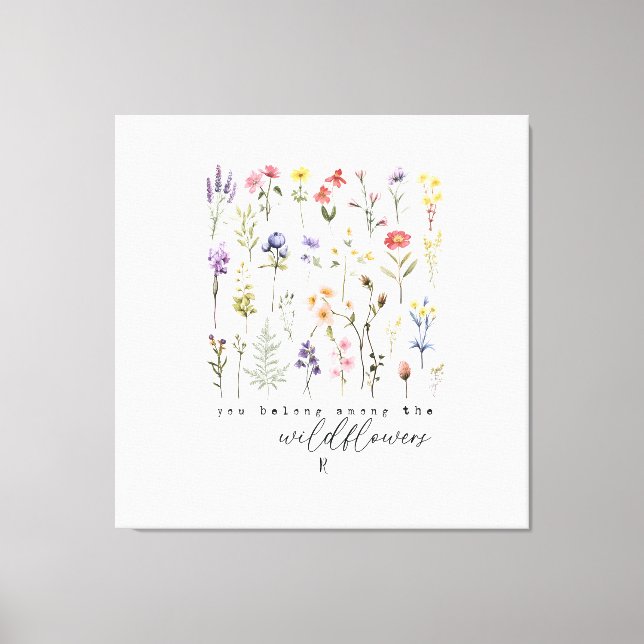 Wildflowers Quote Sublimation Watercolor Canvas Print (Front)