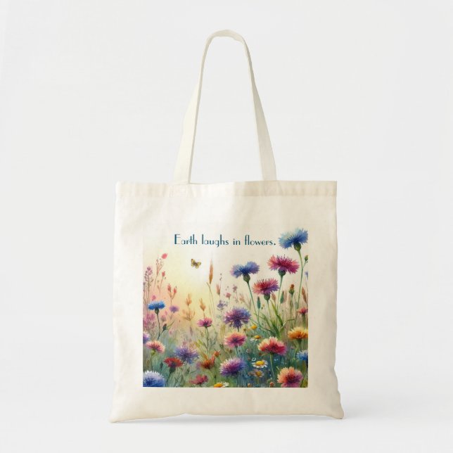 Wildflowers & Quote	 Tote Bag (Front)