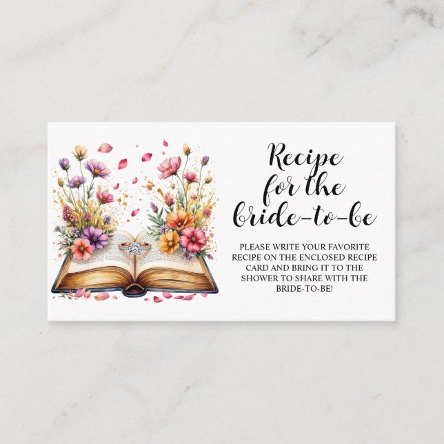 Wildflowers Recipe for the Bride to Be Card (Front)