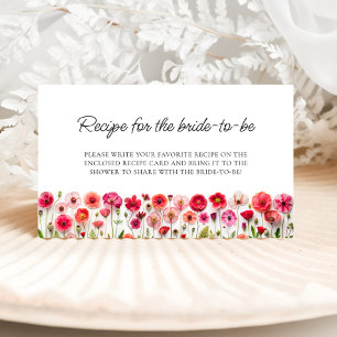 Wildflowers Recipe for the Bride to Be Enclosure Card