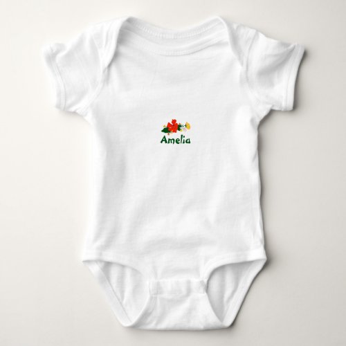  Wildflowers red poppy cute name Baby Bodysuit