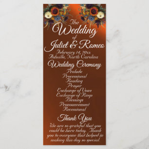 Wildflowers & Ribbon - Copper Wedding Program