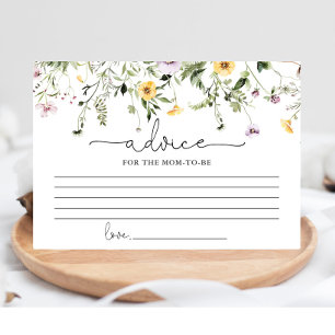 Wildflowers romantic floral Advice for mom parents Enclosure Card