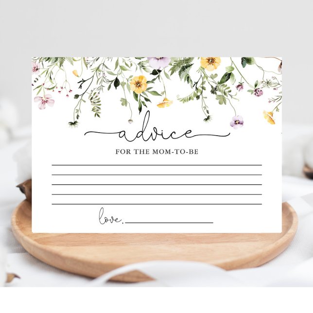Wildflowers romantic floral Advice for mom parents Enclosure Card (Creator Uploaded)