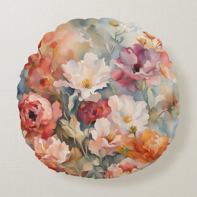 wildflowers round pillow (Front)