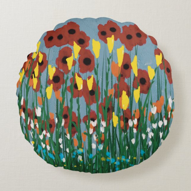 Wildflowers Round Pillow (Front)