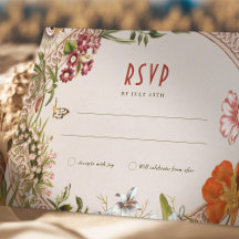 Wildflowers RSVP Wedding Insert Vintage