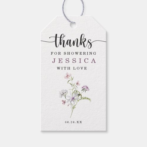Wildflowers Rustic Bridal Shower Favor Gift Tags