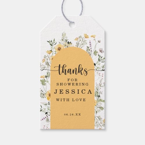 Wildflowers Rustic Bridal Shower Favor Gift Tags