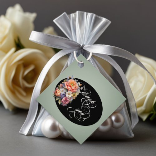 Wildflowers - Sage/Black Favor Tags