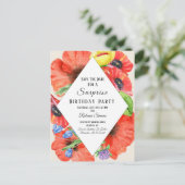 Wildflowers Save The Date Surprise Birthday Party Announcement Postcard (Standing Front)