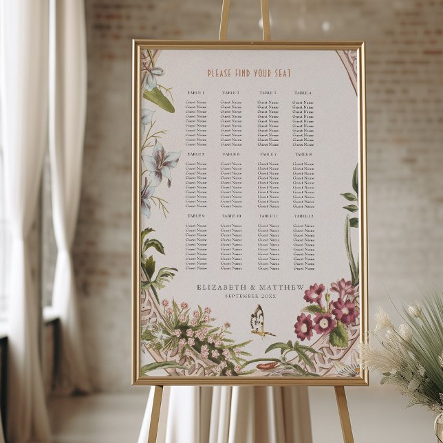 Wildflowers Seating Chart Vintage Wedding (Creator Uploaded)