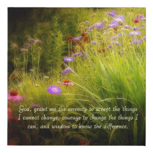 Wildflowers Serenity prayer Faux Canvas Print