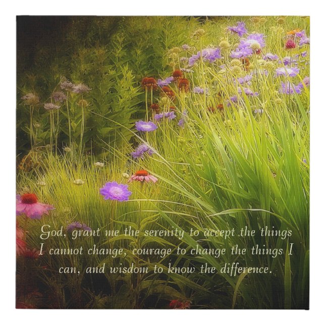 Wildflowers Serenity prayer Faux Canvas Print (Front)