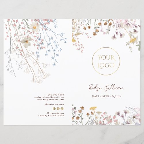 Wildflowers service menu brochure