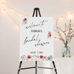 Wildflowers & Simple Typography Bridal Shower Foam Board