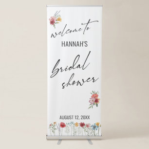 Wildflowers & Simple Typography Bridal Shower Retractable Banner