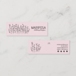 Wildflowers Social Icons Clothing Custom Size Tag 