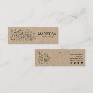 Wildflowers Social Icons KRAFT Custom Size Tag 