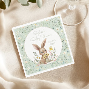 Wildflowers Somebunny On The Way Baby Shower Napkins