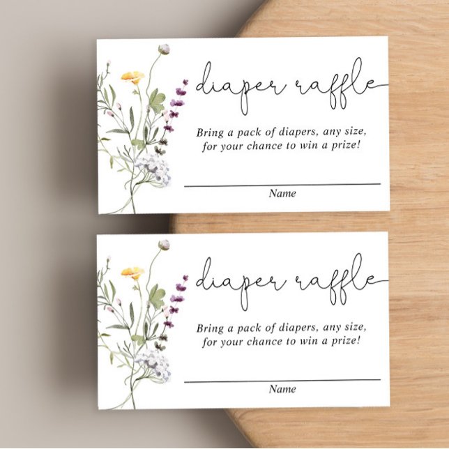 Wildflowers spring baby shower diaper raffle cards (Creator Uploaded)
