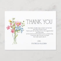 Wildflowers Spring Baby Shower Thank You Postcard