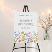 Wildflowers Spring Baby Shower Welcome Sign