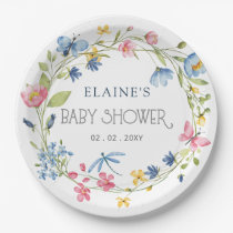 Wildflowers Spring Blossoms Floral Baby Shower Paper Plates