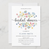 Wildflowers Spring Blossoms Floral Bridal Shower Invitation