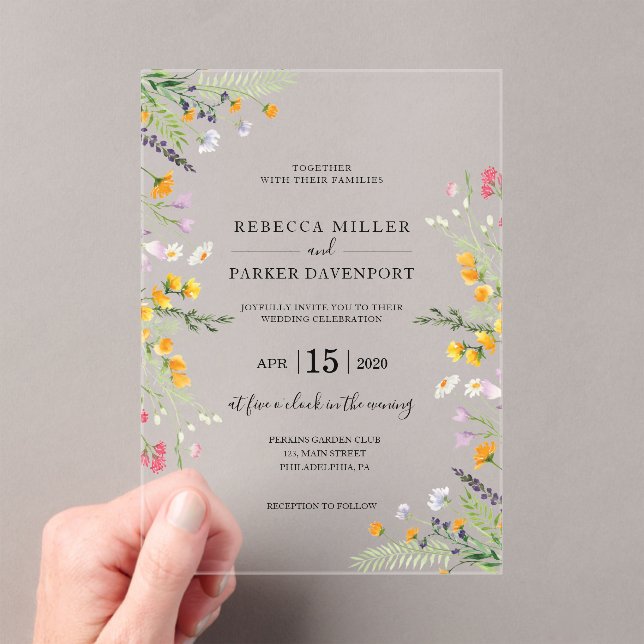 Wildflowers spring modern Wedding invitation (Insitu (Handheld))