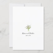 Wildflowers spring modern Wedding invitation (Back)