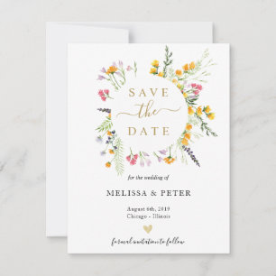 Wildflowers spring save the date announcement