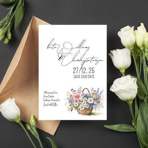 Wildflowers Spring Summer Fall Save the date Invitation
