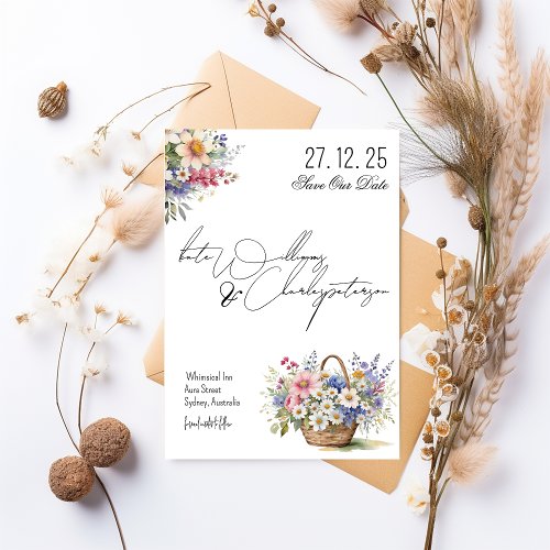 Wildflowers Spring Summer Fall Wedding invite