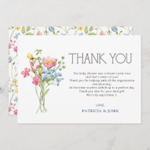 Wildflowers Spring Summer Pretty Baby Shower Thank You Card