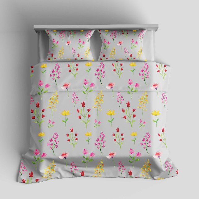 Wildflowers Spring Watercolor Botanical Floral Duvet Cover (Creator Uploaded)